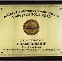 KAIAC Conf. Team Award - Girls' Div. I Volleyball Championship First Place Team Plaque - 201-2012