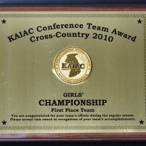 KAIAC Conf. Team Award - Girls' Cross-Country Championship First Place Team Plaque - 2010