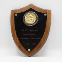 Plaque-DoDDS-Germany Cross Country Championships Boys Class AA 1st Place 1985