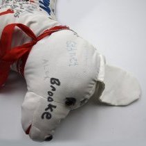 Pledge Puppy Plush Figure for the D.A.R.E. Campaign with signatures