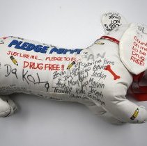 Pledge Puppy Plush Figure for the D.A.R.E. Campaign with signatures