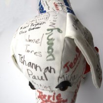 Pledge Puppy Plush Figure for the D.A.R.E. Campaign with signatures