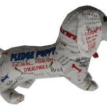 Pledge Puppy Plush Figure for the D.A.R.E. Campaign with signatures