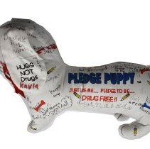 Pledge Puppy Plush Figure for the D.A.R.E. Campaign with signatures