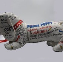 Pledge Puppy Plush Figure for the D.A.R.E. Campaign with signatures