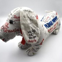 Pledge Puppy Plush Figure for the D.A.R.E. Campaign with signatures