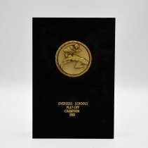 Overseas Schools Play-Off Champion 1981 Football. Black with gold.
