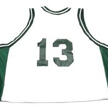 Basketball Jersey. (Away). White and Green. #13. Livorno.