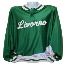 Basketball Warm Up Jacket. Green with white lettering Livorno.