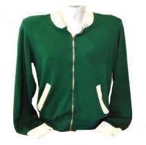 Basketball warm up jacket. Green and white. White lettering- Livorno.