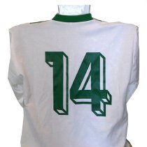 Sports Jersey. (Away). White and Green. #14. Livorno.