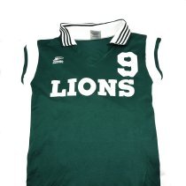 Soccer Jersey. Green with white lettering. #9 Lions.