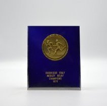 DODDSEUR Italy Medly Relay Champions 1979. Blue with Gold emblem.