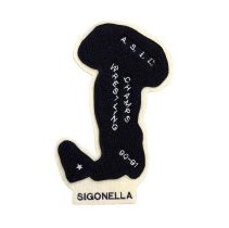 Patch. Black and white, Italy Shaped, A.S.I.L. Boys Champs Sigonella. 91-92