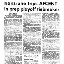Karlsruhe American High School Football Team News Article. 1982.

Karlsruhe American High School Football Team News Article. 1982.