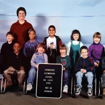 5x7" Color photo. Class photo. Darmstadt Elementary School. Kindergarten.  
Ms. Cary 1997-98