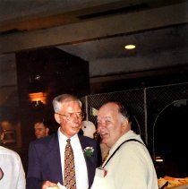 Dr. Ellinger, District Superintendent and Ron Warner, Principal Osan Elementary. Dr. Ellinger's Farewell gathering from Korea.