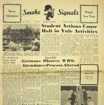 School Newspaper. Smoke Signals. Wiesbaden Germany. Volume 5, Number 5. Friday, December 19, 1969.