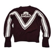 Cheerleader Sweater, Maroon and White "Bears"