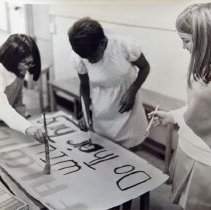 Black and White. 1969 Varsity Cheerleaders.