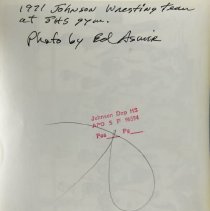 Black and White. 1971 Johnson Wrestling Team. Johnson High School Gym.