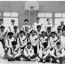 Black and White. 1971 Johnson Wrestling Team. Johnson High School Gym.