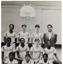 Black and White. 1972 Junior Varsity Basketball Team at the base gym.