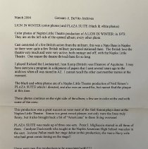 Color. Performance photographs from A Lion in Winter. Little Naples Theatre