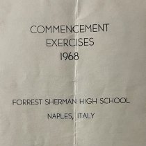 Commencement Exercises. Forest Sherman High School. Naples, Italy. (1968, 1971-1976)