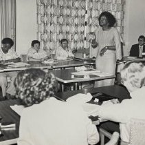 1 B/W Photo (5x7) Georgia Williams leads workshop at Colorado University for the DoDDS States II Workshop in Boulder, 1982.
