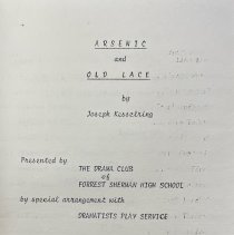 Materials related to The Naples Little Theatre production of  'Arsenic and 
