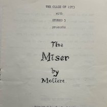 Material related to the production of "The Miser"