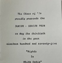 1975 Forrest Sherman Junior Senior Prom program and invitation