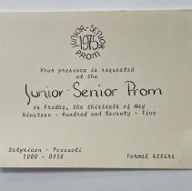 1975 Forrest Sherman Junior Senior Prom program and invitation