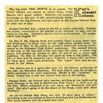 Kubasaki American High School, Okinawa School Memories. Student Columns and