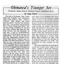 Kubasaki American High School, Okinawa School Memories. Student Columns and