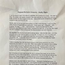 Writing. "Poignant Rochefort Memories" by Dudley Pippin.