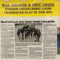 Ron George and Eric Zeier, former Heidelberg teammates play in the NFL
