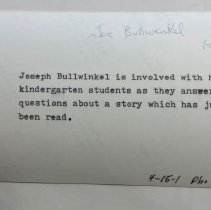 Joe Bullwinkel and Stanley Potts. Kindergarten teachers at Iceland ES. Arti