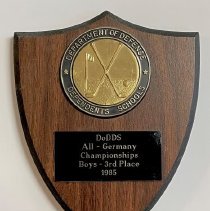 Plaque. DoDDS All-Germany Championships. Boys. 3rd Place. 1985.