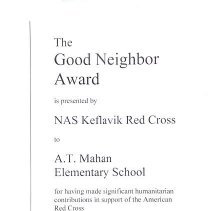 Award-Good Neighbor American Red Cross May 7, 2003