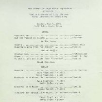 Robert College Music Department Music Festival April 27 - May 12 1975 11