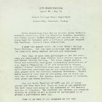 Robert College Music Department Music Festival April 27 - May 12 1975 02