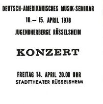 Deutsch-amerikanisches Musik-seminar Konzert April 10-15 1978 00