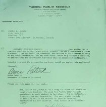 Letter To Tucson Public Schools Regarding R F Zucker 1