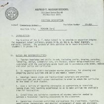 More Position Descriptions A T Mahan School 4