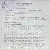 More Position Descriptions A T Mahan School 8