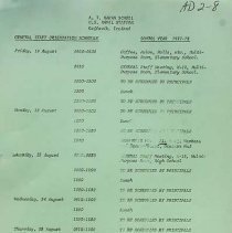 A T Mahan School Staff Orientation Schedule 1977-1978 1