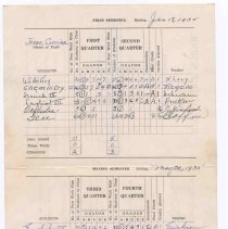 1934 Senior Year Juneau High School Report Card of Corrinne Jenne