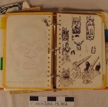 Orange 3-Ring Binder Notebook of Sketches